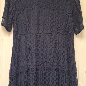 Xhilaration Navy Lace Blouse